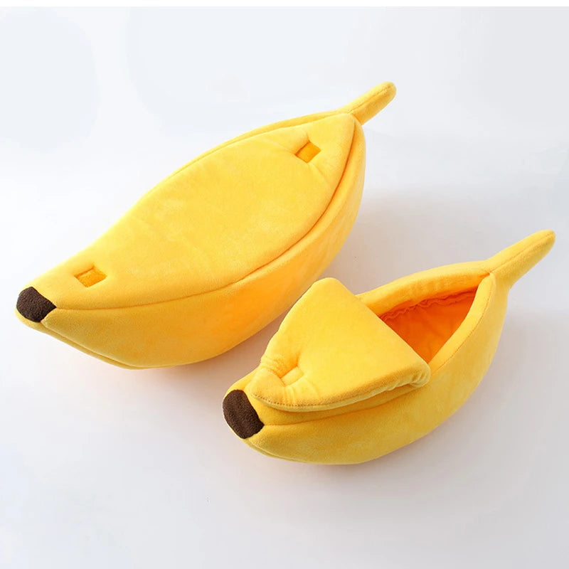 ImportAllied™ Banana Cat Bed House Funny Cute Cozy Cat Mat Beds Warm Durable Portable Pet Basket Kennel Dog Cushion Cat Supplies Multicolor