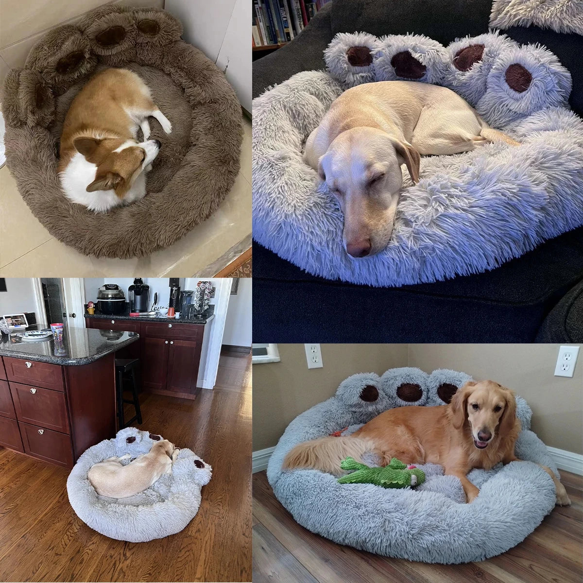 ImportAllied Fluffy Dog Bed  Plush Pet Bed Sofa Basket 