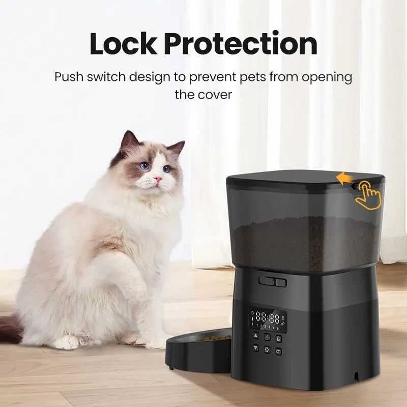 ImportAllied ROJECO Automatic Pet Feeder – Button Version Smart Cat & Dog Food Dispenser, Programmable Auto Control for Dry Food