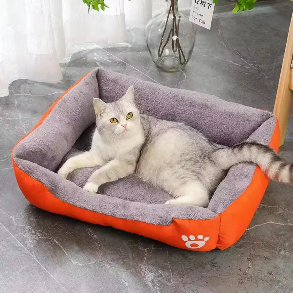 ImportAllied™ Color Square Winter Soft Warm House for Dog Bed for Dog Mat Waterproof Cat Bed Pet Bed for Large Medium Small Dog House