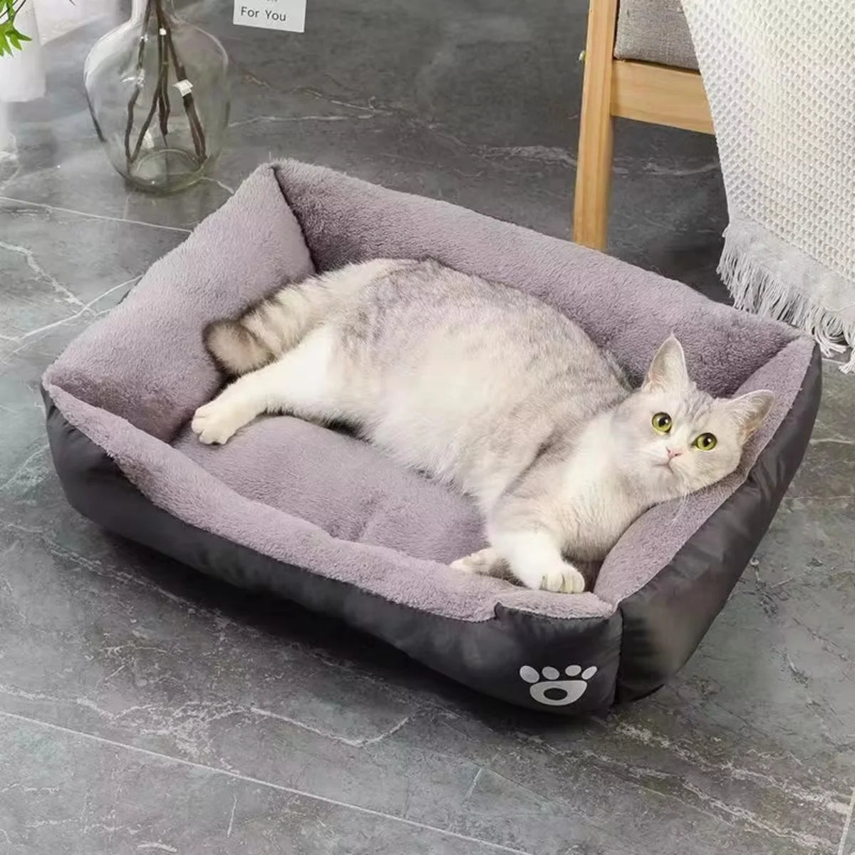 ImportAllied™ Color Square Winter Soft Warm House for Dog Bed for Dog Mat Waterproof Cat Bed Pet Bed for Large Medium Small Dog House
