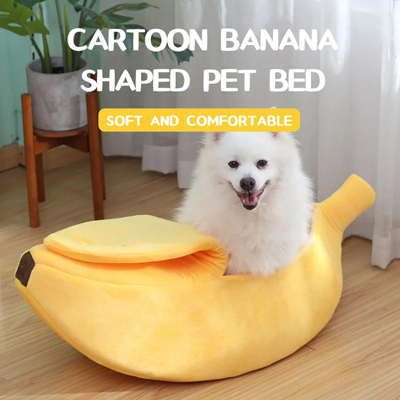 ImportAllied™ Banana Cat Bed House Funny Cute Cozy Cat Mat Beds Warm Durable Portable Pet Basket Kennel Dog Cushion Cat Supplies Multicolor