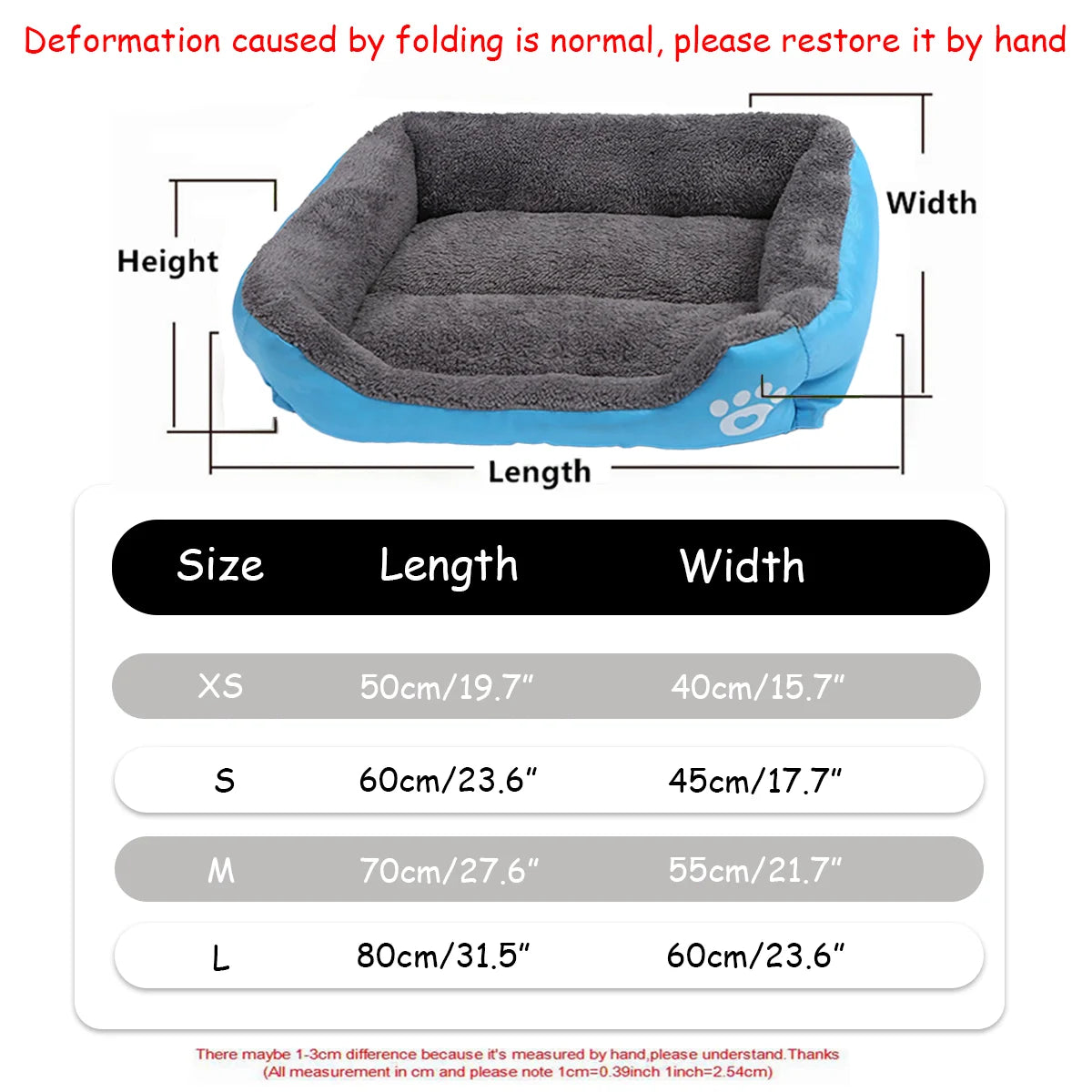 ImportAllied™ Color Square Winter Soft Warm House for Dog Bed for Dog Mat Waterproof Cat Bed Pet Bed for Large Medium Small Dog House